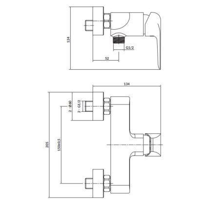 Cersanit S951-352 - Rubinetto doccia CITY cromo lucido
