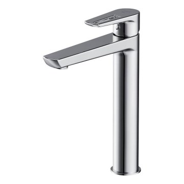 Cersanit S951-354 - Rubinetto del lavandino MILLE 27 cm cromo lucido + scarico