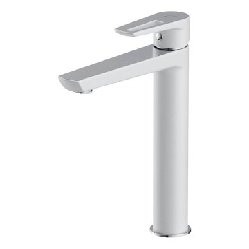 Cersanit S951-355 - Rubinetto del lavandino MILLE 27 cm bianco + scarico