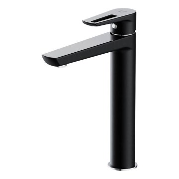 Cersanit S951-356 - Rubinetto del lavandino MILLE 27 cm nero + scarico