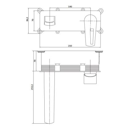Cersanit S951-357 - Rubinetto vasca da bagno per installazione a scomparsa MILLE cromo lucido + scarico