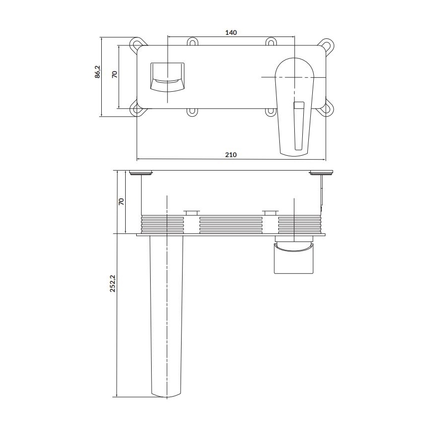 Cersanit S951-357 - Rubinetto vasca da bagno per installazione a scomparsa MILLE cromo lucido + scarico
