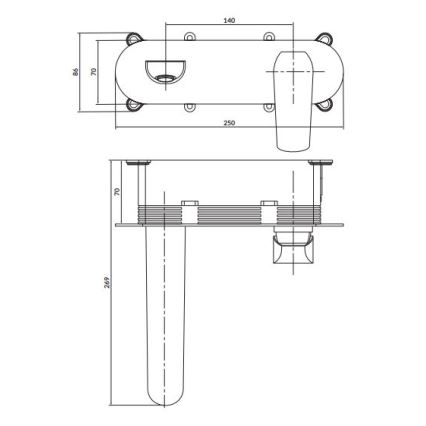 Cersanit S951-361 - Rubinetto per lavabo da incasso CITY cromo lucido
