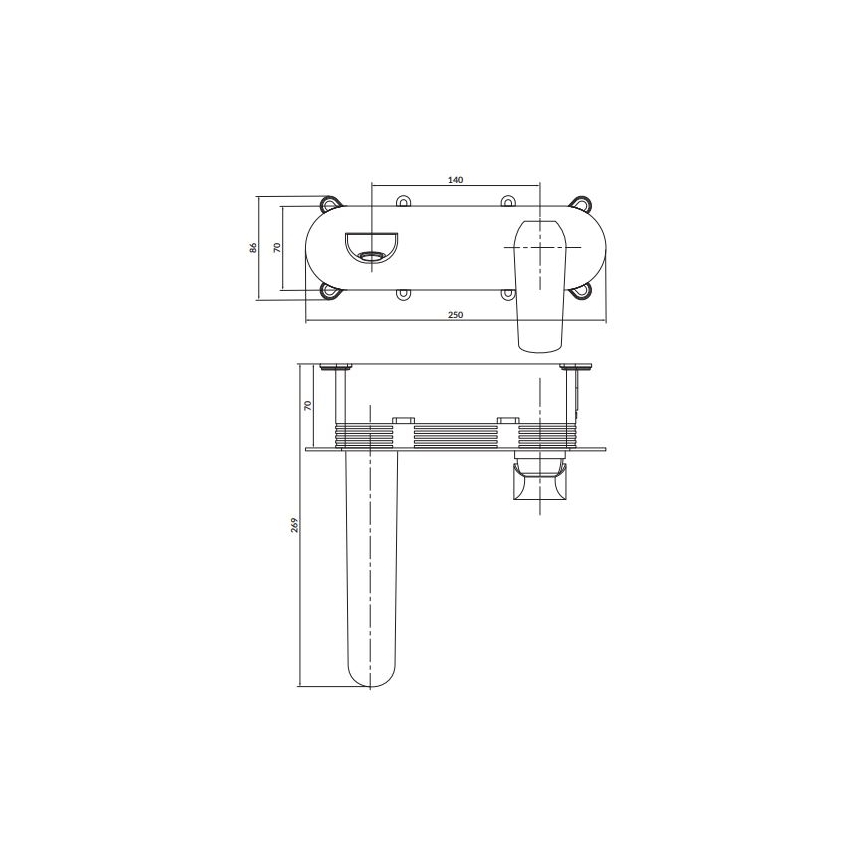Cersanit S951-361 - Rubinetto per lavabo da incasso CITY cromo lucido