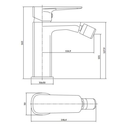 Cersanit S951-381 - Rubinetto del bidet LARGA oro
