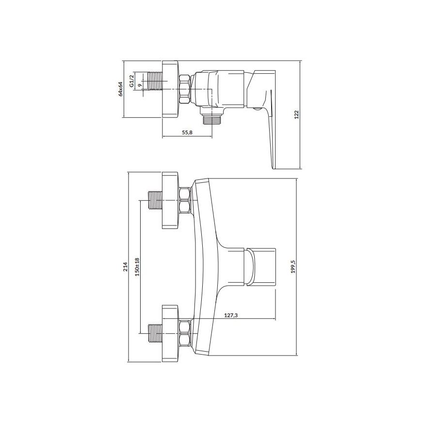Cersanit S951-384 - Rubinetto doccia LARGA oro