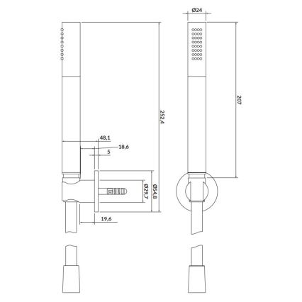 Cersanit S951-401 - Set da doccia CREA nichel