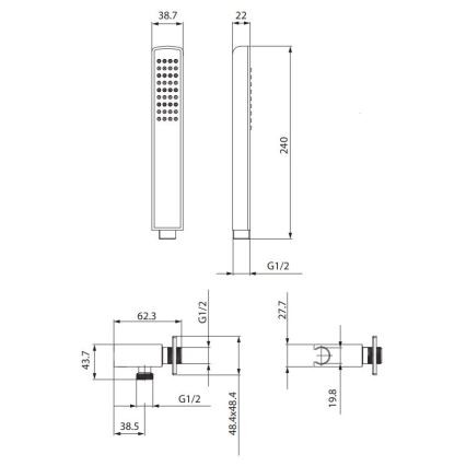 Cersanit S951-522 - Set da doccia MILLE cromo lucido
