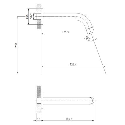 Cersanit S951-553 - Beccuccio per installazione a scomparsa ZEN cromo lucido