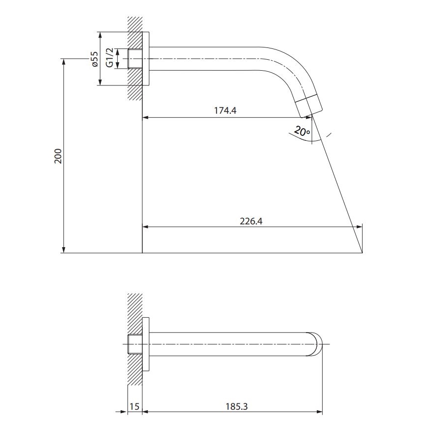 Cersanit S951-553 - Beccuccio per installazione a scomparsa ZEN cromo lucido