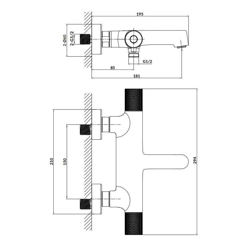 Cersanit S951-569 - Termostatico rubinetto bagno ZEN nero