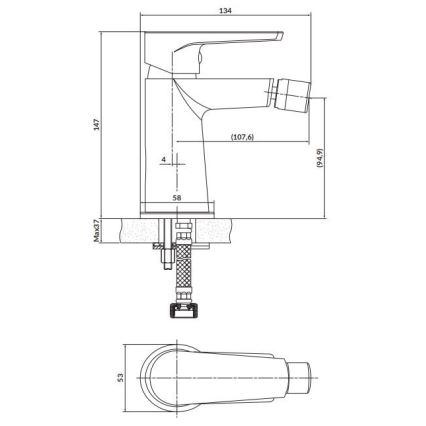 Cersanit S951-570 - Rubinetto del bidet MODUO nero