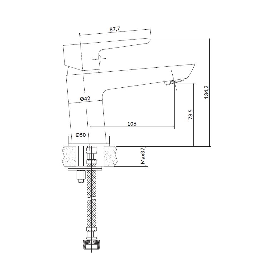 Cersanit S952-003 -Set da bagno con rubinetto + rubinetto per lavabo MILLE cromo lucido