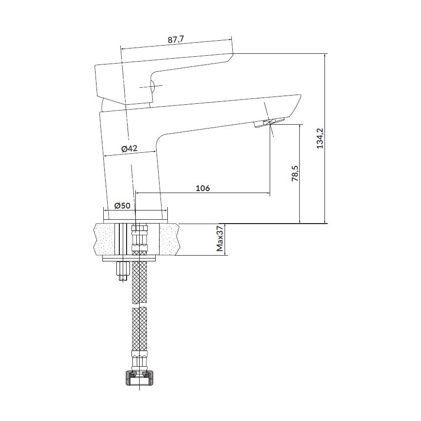 Cersanit S952-004-Set doccia con rubinetto + rubinetto per lavabo MILLE cromo lucido