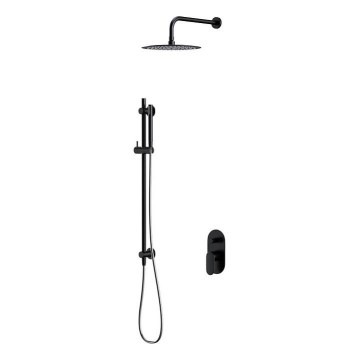 Cersanit S952-009 - Set doccia con rubinetto a incasso CREA nero