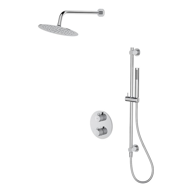 Cersanit S952-032 - Set da doccia con rubinetto termostatico da incasso ZEN cromo lucido