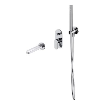 Cersanit S952-035 - Set da bagno con rubinetto a scomparsa CREA cromo lucido
