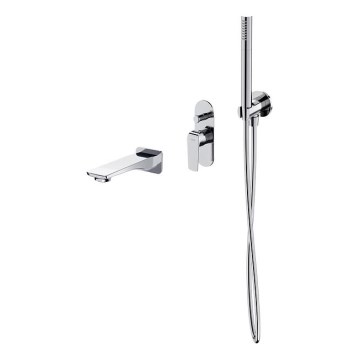 Cersanit S952-036 - Set da bagno con rubinetto a scomparsa CITY cromo lucido