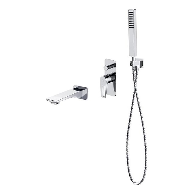 Cersanit S952-037 - Set da bagno con rubinetto a scomparsa MILLE cromo lucido
