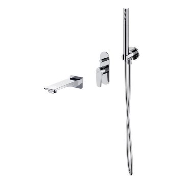 Cersanit S952-040 - Set da bagno con rubinetto a scomparsa MODUO cromo lucido
