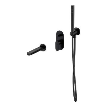 Cersanit S952-042 - Set da bagno con rubinetto a scomparsa CREA nero