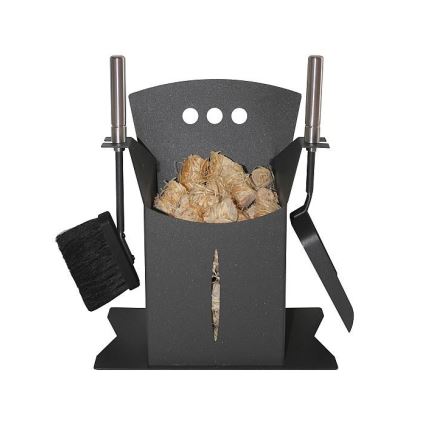 Cestello per pellet con strumenti 3 pz antracite