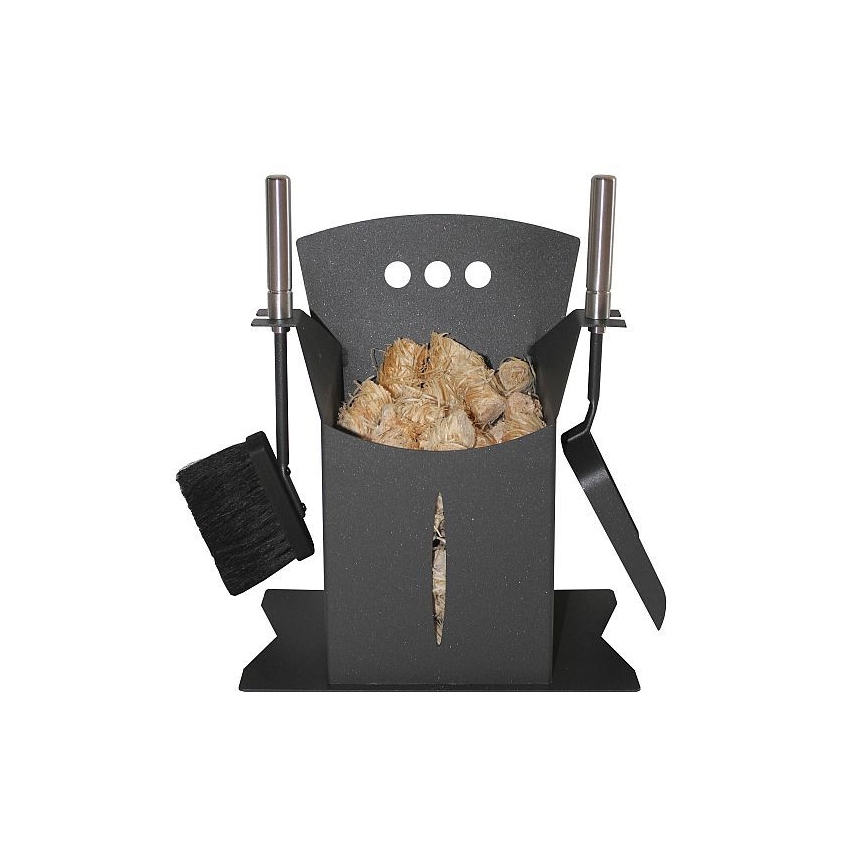 Cestello per pellet con strumenti 3 pz antracite