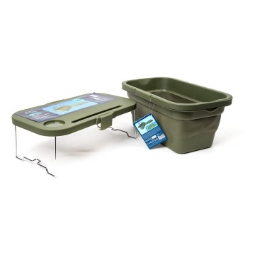Cestino da campeggio pieghevole per picnic con coperchio 2in1 verde