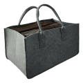Cestino in feltro con manici 27x50 cm grigio