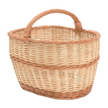 Cestino In Vimini Intrecciato K1-004-K-W – Cesto Per Spesa, Frutta O Regalo, 42x29x18 Cm (Manico 34 Cm), Fatto A Mano In UE
