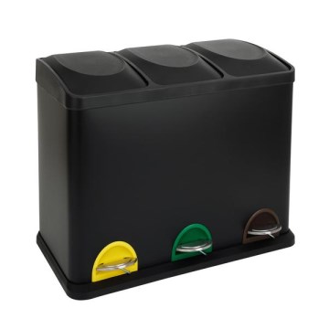 Cestino per i rifiuti differenziati 45 l nero