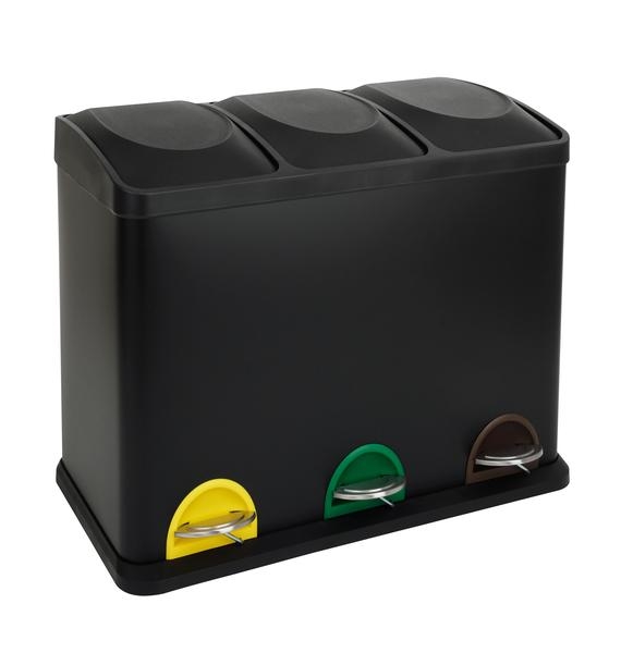Cestino per i rifiuti differenziati 45 l nero