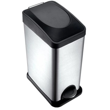 Cestino per rifiuti 15 l nero/acciaio inox