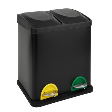 Cestino per rifiuti differenziati 30 l nero