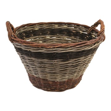 Cesto in vimini per legna con manici 38x47 cm