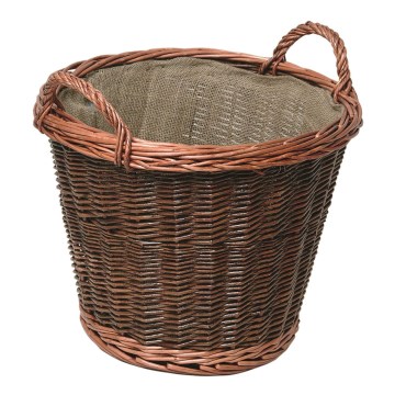Cesto in vimini per legna con manici 50x48 cm
