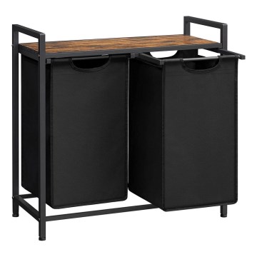 Cesto per biancheria REX 73x72x33 cm marrone/nero
