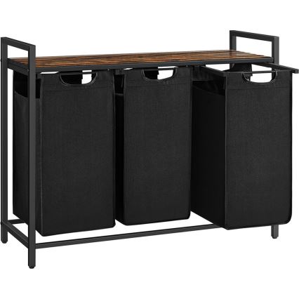 Cesto per biancheria REX marrone/nero