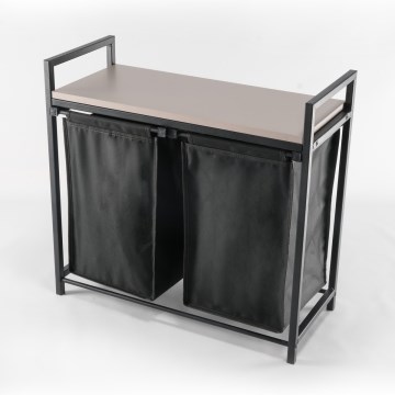 Cesto per la biancheria 75x70 cm nero