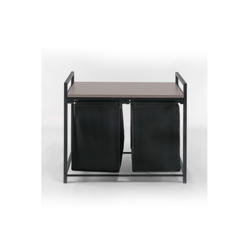 Cesto per la biancheria 75x70 cm nero