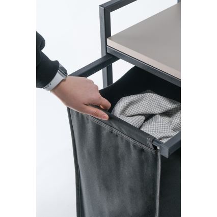 Cesto per la biancheria 75x70 cm nero