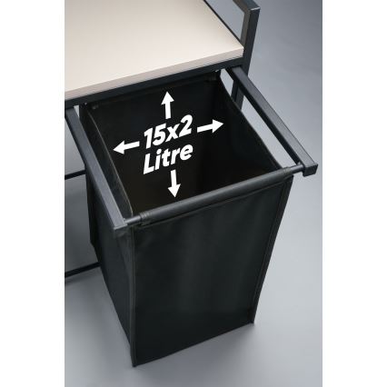 Cesto per la biancheria 75x70 cm nero