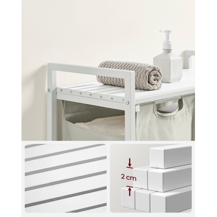 Cesto per la biancheria REX bianco