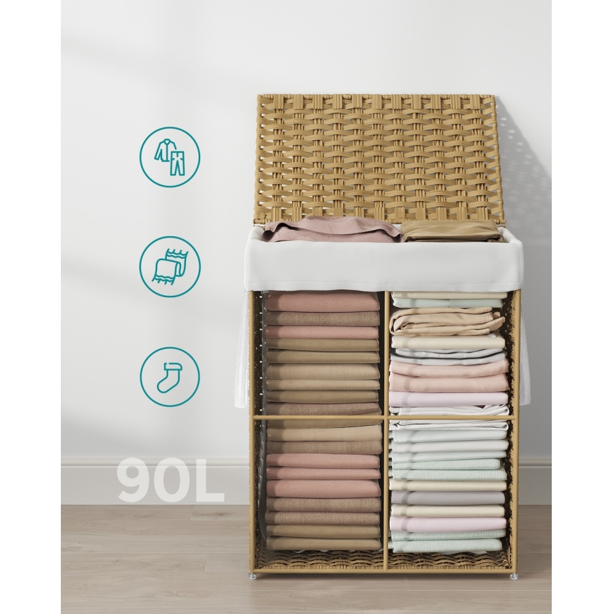 Cesto porta biancheria FLYN in rattan