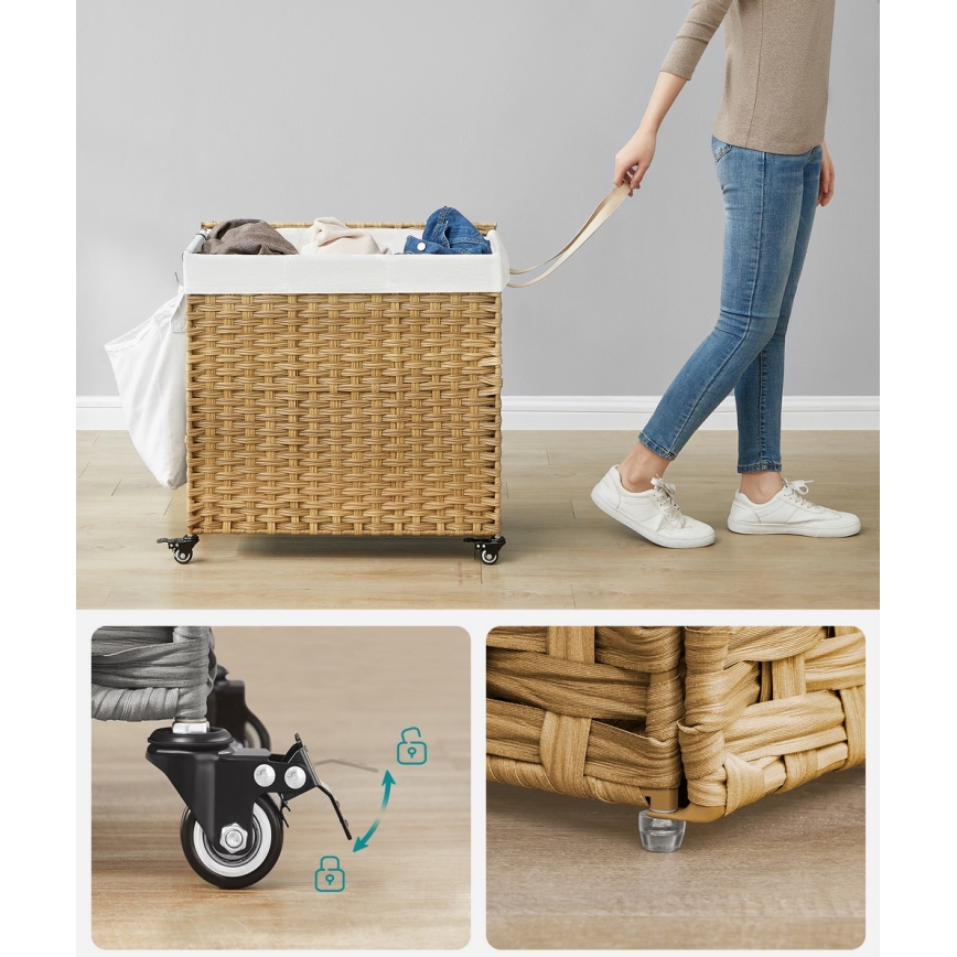 Cesto porta biancheria FLYN in rattan