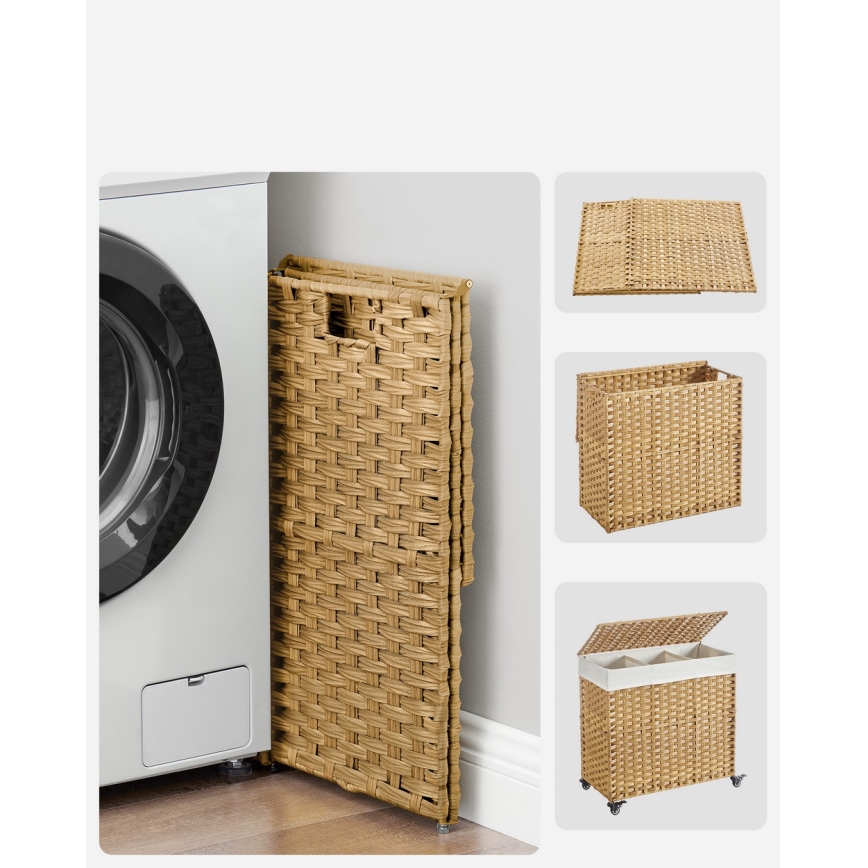 Cesto porta biancheria FLYN in rattan