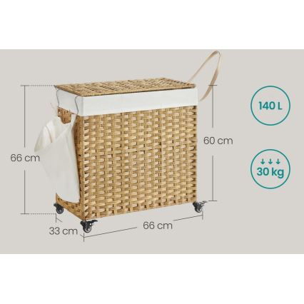 Cesto porta biancheria FLYN in rattan