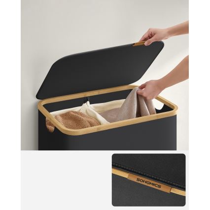 Cesto porta biancheria TATE nero