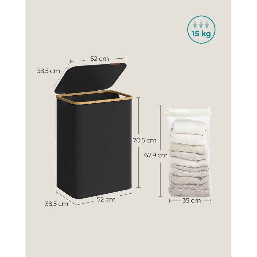 Cesto porta biancheria TATE nero