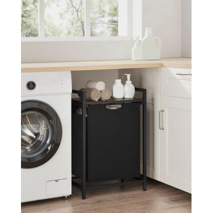 Cesto portabiancheria REX marrone/nero